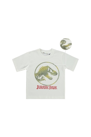 Jurassıc World Jurassic World 2-9 Yaş Tişört - Ekru