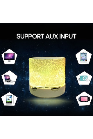 Ximistore9 Mavi A9 Minik Çatlak Desenli Hoparlör - Su Geçirmez, Bluetooth, Usb/tf Kart Desteği, Araçta/portatif, Derin Taban, Renkli Işık