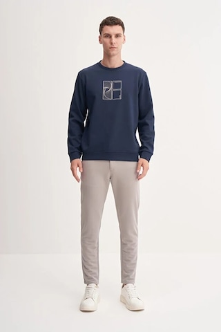 Cazador Dynamic Regular Fit Pamuk Karışımlı Baskılı Scuba Sweatshirt-53290 Lacivert