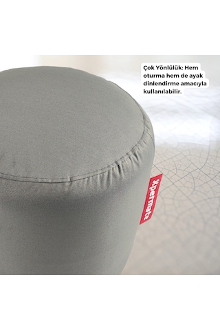 Xpermate Zen Puf Bench Fermuarlı Puf Koltuk 40x40 Antrasit