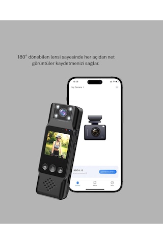 180 Derece Dönebilen Mini Kamera Full Hd Tft Ekran Hareket Sensörlü Kopya
