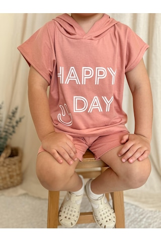 MiaBaby Kapüşonlu Yazlık Baskılı Takım 2404kpsnyzlyk Gülkurusu