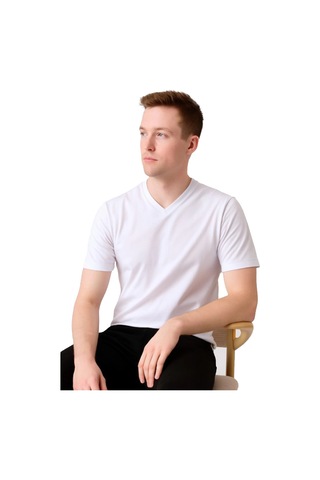 Safe Work V Yaka Kısa Kol İş Tişörtü Rahat, Nefes Alabilir Ve Çok Renk Seçeneği Beyaz