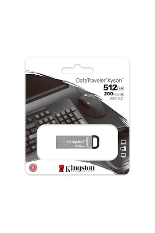 Kingston Datatraveler Kyson Usb 3.2 Gen 1 Usb Bellek 512 Gb - Şık