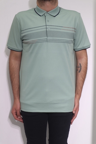 Santa Dmctekstil Erkek Desenli Spor Kesim Rahat Kalıp Cepsiz Polo Yaka T-shirt Yeşil