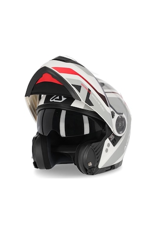 Acerbis Rederwel Motosiklet Kask Gri - Beyaz