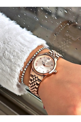 Ferrucci Fc63550 Taşlı Kadran Fosforlu Göstergeli Çelik Kadın Kol Saati Rose Gold