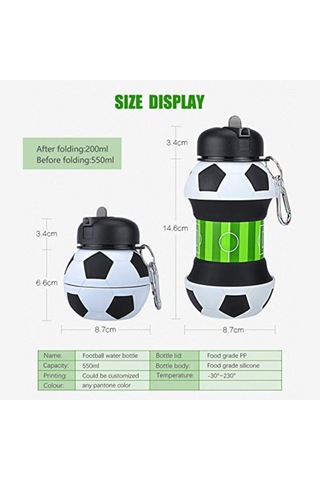 Qingmipy Silikon Katlanabilir Matara 550ml - Dış Mekan Spor İçin Taşınabilir, Düşmeye Dayanıklı, Sızıntısız Ev Ve Okul Kullanıma Uygun Bardak Beyaz