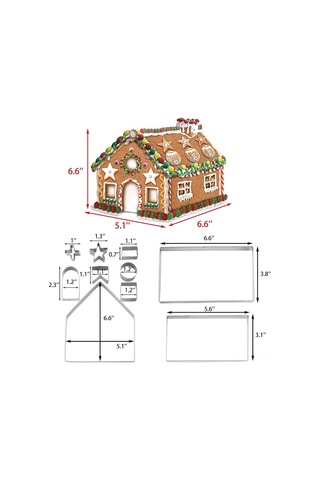 Yuntech01 Ev Yapımı 3d Bisküvi Kesici Seti - 10 Parça Çelik Ev, Kapı, Pencere Şekilleri İle Ev Yapımı Eğlence Gümüş