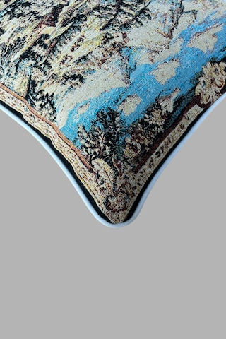 Kırlent Kılıfı Goblen Dokuma Kumaş - 45x45cm Çift Taraflı Biyeli Dekoratif Kırlent Kılıfı - Vs-304 Bej Renk Uyumlu Çok Amaçlı Yastık Minder