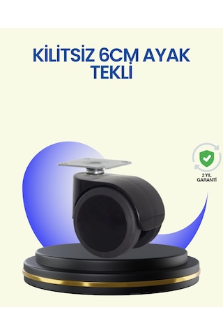6 Cm Döner Kilitsiz Ayak Tek Parça