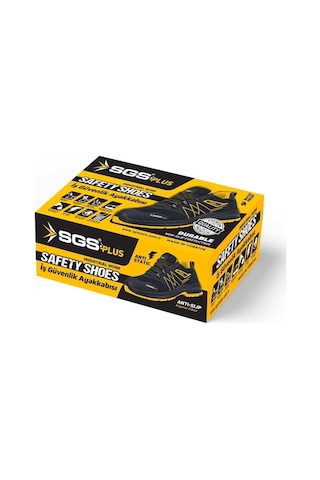 Sgs No:40 Cross S1 Çelik Burunlu Spor İş Ayakkabısı - Ergonomik - Antistatik - Su Geçirmez - Nefes Alır Siyah