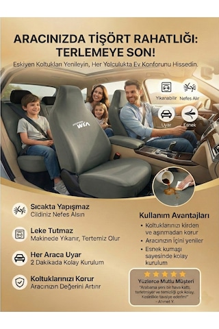 Hyundai Hd72 İle Uyumlu Koltuk Kılıfı Temel Set 4 Parça Gri