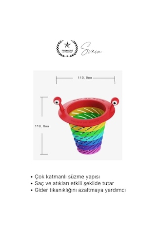 Süzgeç 6 Kademeli Lavabo Gider Süzgeci Tıkanıklık Önleyici Filtre Mutfak Ve Banyo İçin Hijyenik Çok Renkli