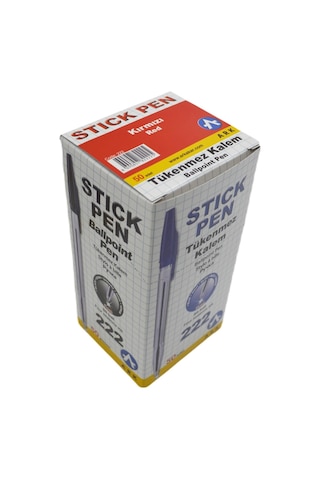 Ark Tükenmez Kalem 1.0 Mm 50'li Kutu Kırmızı Kod:222
