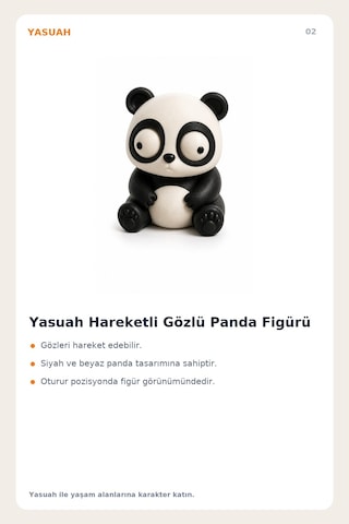 Yasuah Hareketli Gözlü Panda Figürü
