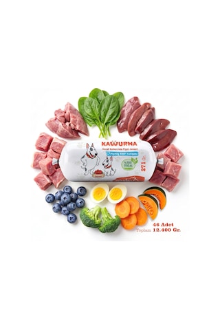 Kavurma Pişmiş Barf Köpek Maması 12.4 Kg - 271 G X 46