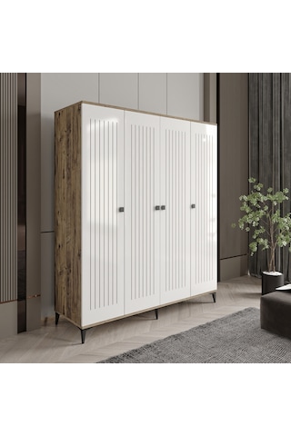 Afilli Arya 4 Kapaklı Tamamı Mdf Gardrop