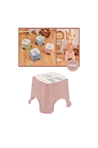 Flosoft Kaydırmaz Çocuk Taburesi, Figürlü Çocuk Banyo Lavabo Klozet Taburesi Çok Renkli