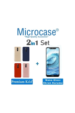 Nokia 5.1 Plus Premium Matte Silikon Kilif + Nano (Seçin) 356801615