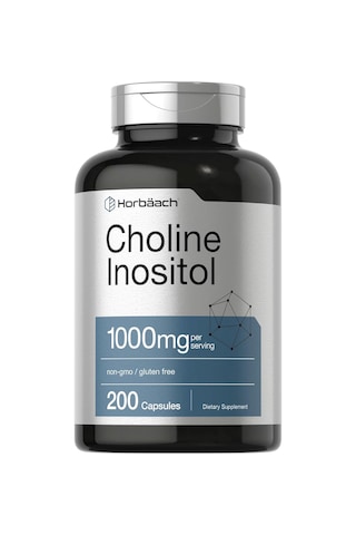 Horbaach Choline Inositol 1000mg 200 Capsules Non-gmo, Gluten...