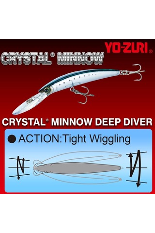 Yo-zuri Crystal Minnow Deep Diver Floating Sahte Balığı Hcr 130 Mm