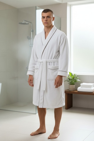 % 100 Pamuklu Laodikeia Kimono Bornoz Unisex Kadın Erkek Beyaz
