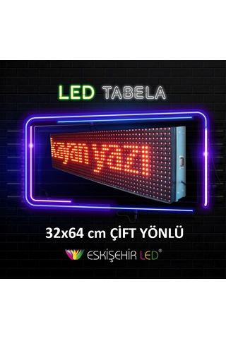 Kayan Yazı Led Tabela 32x64 Cm Kırmızı Tek Taraflı Eskişehirled