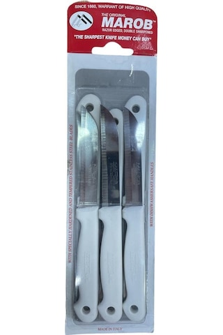 Marob 6'Lı Tırtıklı Meyve Bıçağı Beyaz 20Tf06