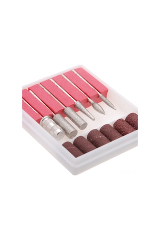 Reedark 6 Adet Paslanmaz Çelik El Fırçası Ucu + 6 Zımpara Bandı Seti - Tırnak Şekillendirme, İnceleme, Temizleme Ve Kuru Kütikül Kaldırma İçin Profesyonel El Fırçası Uçları