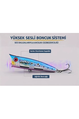 Spray Water Popper Su Üstü Püskürtmeli Sahte Popper Yem 10cm 20gr