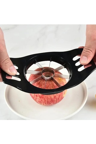 Yaratıcı Elma Dilimleyici Bölücü, Yeniden Kullanılabilir Elma Çekirdeği Çıkarıcı, Paslanmaz Çelik Meyve Dilimleyici, Mutfak Aletleri, Mutfak Malzemeleri Siyah