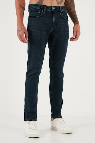 Buratti Streç Pamuklu Slim Fit Yüksek Bel Dar Paça Jeans Erkek Kot Pantolon 3300C46Tokyo Mavi