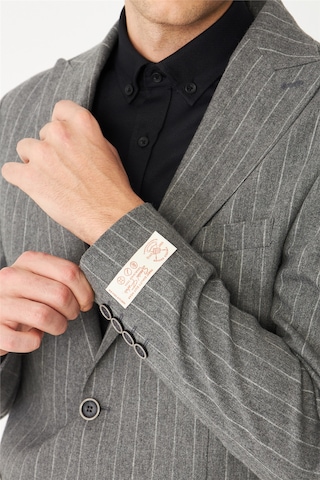 Gri Çizgili Spor Blazer Ceket Gri
