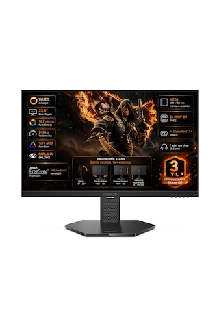 Lenovo Legion 24-15 23.8" 0.5 Ms Mprt 240hz 2xhdmı+displayport Hdr10 Amd Freesync Premium Ips Panel Fhd Wled Pivot Gaming Monitör 67e7gac4tk