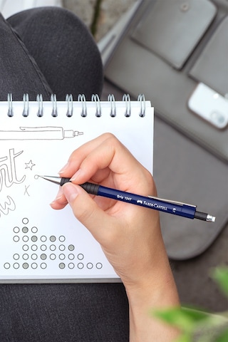 Faber-Castell Grip 1345/47 Versatil Kalem, 0.7 mm, Navy Blue, Ergonomik Tutuş, Yaylı Uç, Uzun Silgi,Modern Tasarım