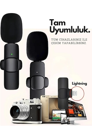 Type-c Çiftli Kablosuz Yaka Mikrofonu Seti - Youtube, Tiktok, Vlog Ve Canlı Yayınlar İçin Telefon Uy