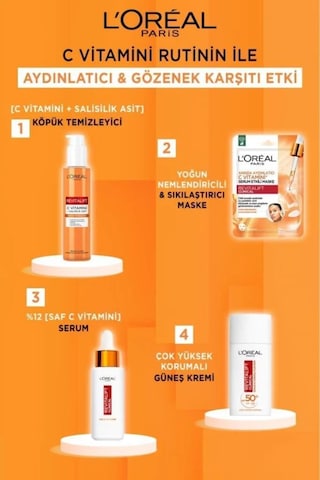 L'Oréal Paris Anında Aydınlatıcı C Vitamini Serum Etkili Maske 5'li