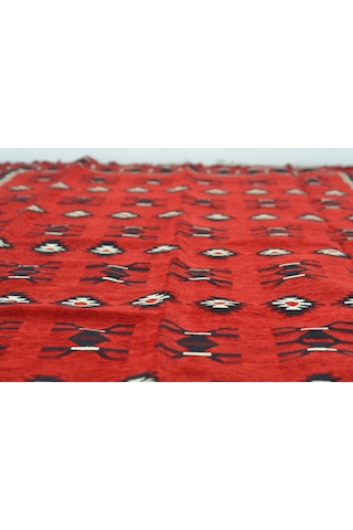 Etnik Motifli Otantik Dekoratif Kilim Desenli Halı 160cmx250cm M1 Kırmızı