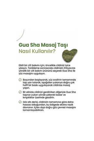Yeşim Taşı Yeşil Gua Sha Yüz Masaj Taşı %100 Doğal Ve Gerçek Kadın