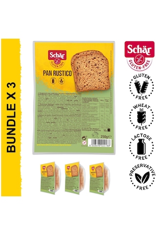 Schar Pan Rustico Glutensiz Lifli Ekmek 250 gr 3 Adet