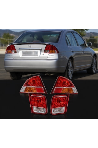 Honda Cıvıc Vtec Kasa 2001-2006 Model Uyumlu Sedan Arka Stop Takımı