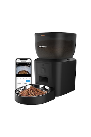 Qq025 Kameralı Akıllı Otomatik Kedi Mama Kabı, 480p ,gece Görüşlü, Wifi 2.4ghz, 4 Lt, Metal Kase