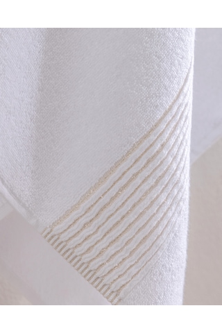 Madame Coco Noemie %100 Pamuk Banyo Havlusu - Beyaz/gold - 70x140 Cm 8684427342954 Çok Renkli