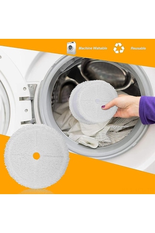 Konesam Bissell 2859/3115 Serisi İçin Mikrofiber Mop Yedek Pad, 6 Adet, Ahşap/seramik/zemin Temizliği, 13cm Beyaz