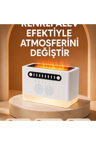 Type-c Şarjlı Kablosuz Hoparlör Beyaz Gürültü Ve Atmosfer Işığı
