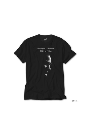 Atatürk Olmasaydın Olmazdık Siyah Tişört Siyah