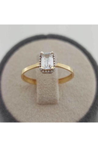 Altınbeyı Baget Taşlı Altın Yüzük 14 Ayar 1.45 Gram Abyyzk0149