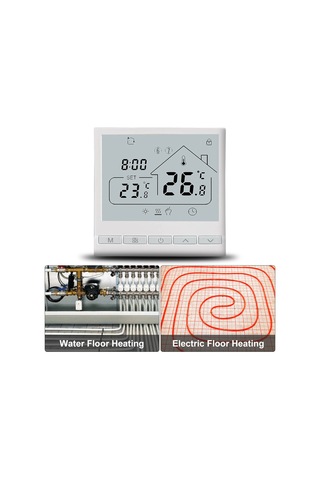 Fosenze Beyaz Wifi Akıllı Sıcaklık Kontrolörü 16a Elektrikli Isıtma 5+2 Haftalık Programlama Led Ekranlı Termostat