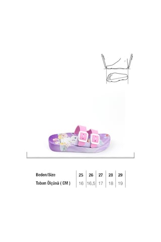 Gezer Yazlık Kaydırmaz Taban Iki Toka Kız Çocuk Terlik (554551056) Lila